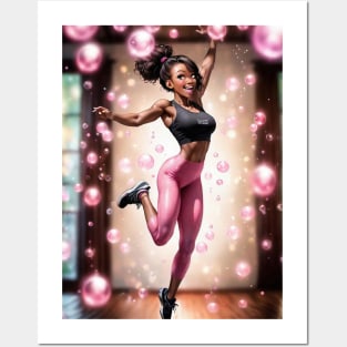 Happy, sexy, fit, Anime, Woman of Color Posters and Art